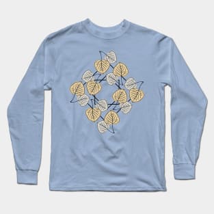 Dry Aspen Leaves in Squares 2 Long Sleeve T-Shirt